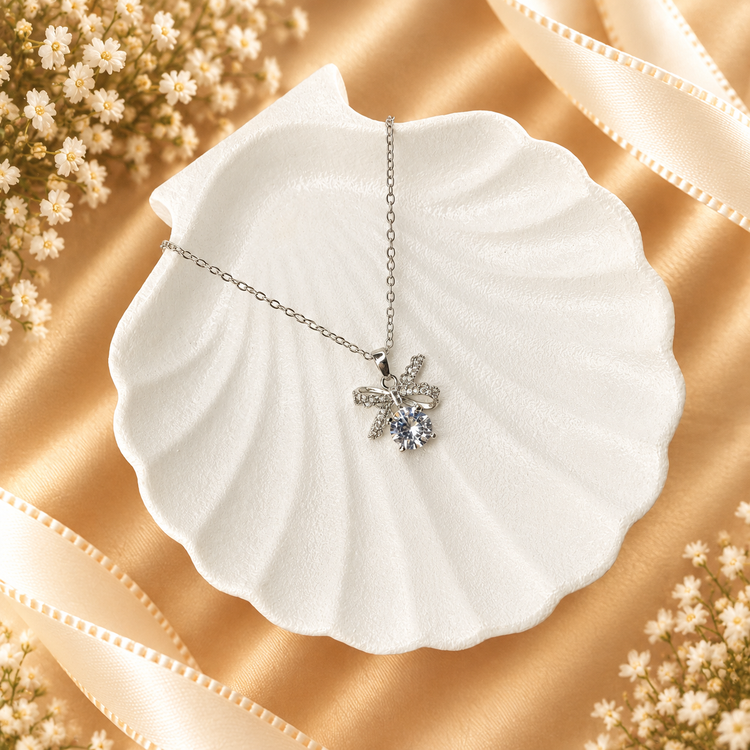 گردنبند پاپیون تک نگین
