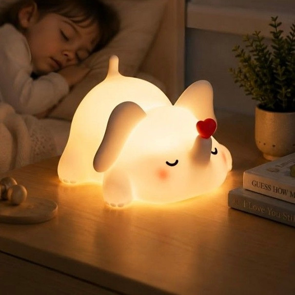 چراغ خواب سیلیکونی فیل خوابیده